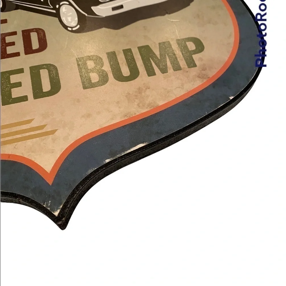 ✨P. Graham Dunn Funny Wood Wall Decor Living In the Fast Lane..Speed Bump